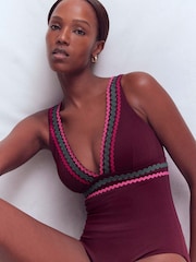 Boden Brown Porto V-Neck Swimsuit - Image 4 of 6