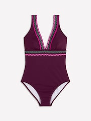Boden Brown Porto V-Neck Swimsuit - Image 5 of 6