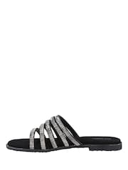 Hush Puppies Black/Silver Paris Slide Sandals - Image 2 of 5