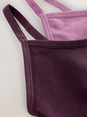 self. Berry Red Seamless Rib Long Line Bralettes 2 Pack - Image 7 of 8