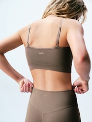 self. Rust Brown Seamless Rib Long Line Bralettes 2 Pack - Image 5 of 9
