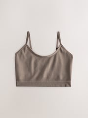 self. Rust Brown Seamless Rib Long Line Bralettes 2 Pack - Image 6 of 9