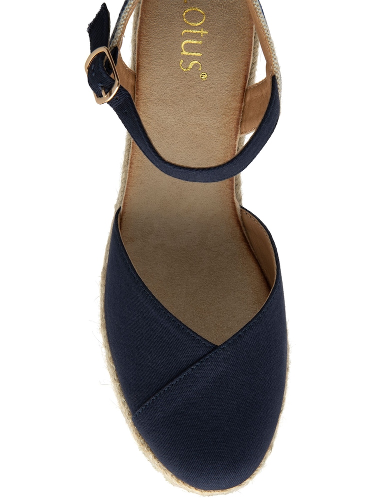 Lotus Blue Wedge Espadrille Shoes - Image 4 of 4 Lotus Blue Wedge Espadrille Shoes - Image 4 of 4
