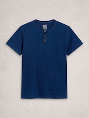 White Stuff Hastings 半袖 インディゴ ヘンリー Tシャツ - 画像 5 / 6