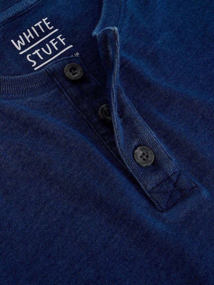 White Stuff Hastings 半袖 インディゴ ヘンリー Tシャツ - 画像 6 / 6