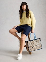 أزرق - White Stuff Tia Linen Shorts - صورة 3 من 6