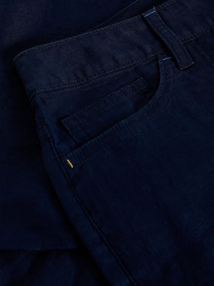 أزرق - White Stuff Tia Linen Shorts - صورة 6 من 6