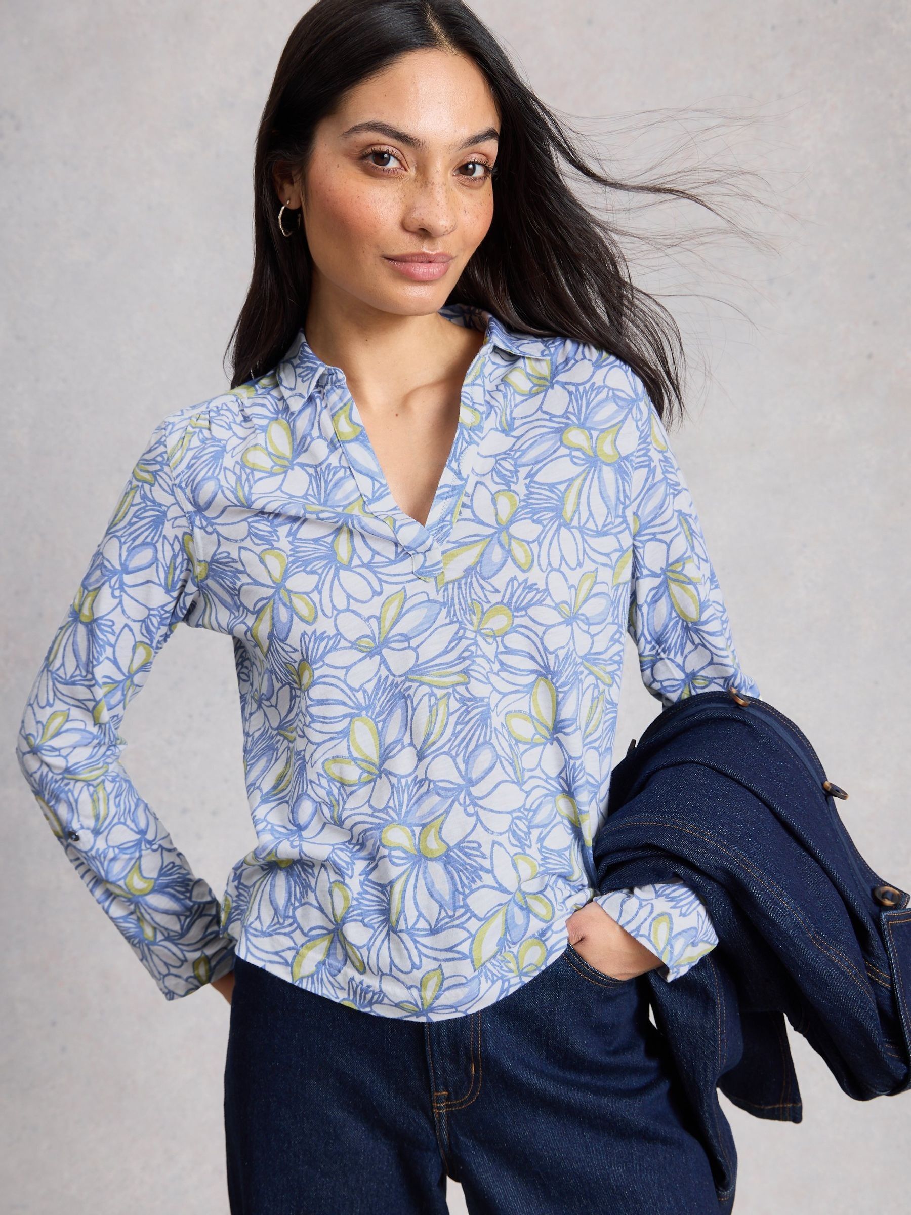Buy White Stuff Blue Allie Jersey Texture Shirt from Next USA