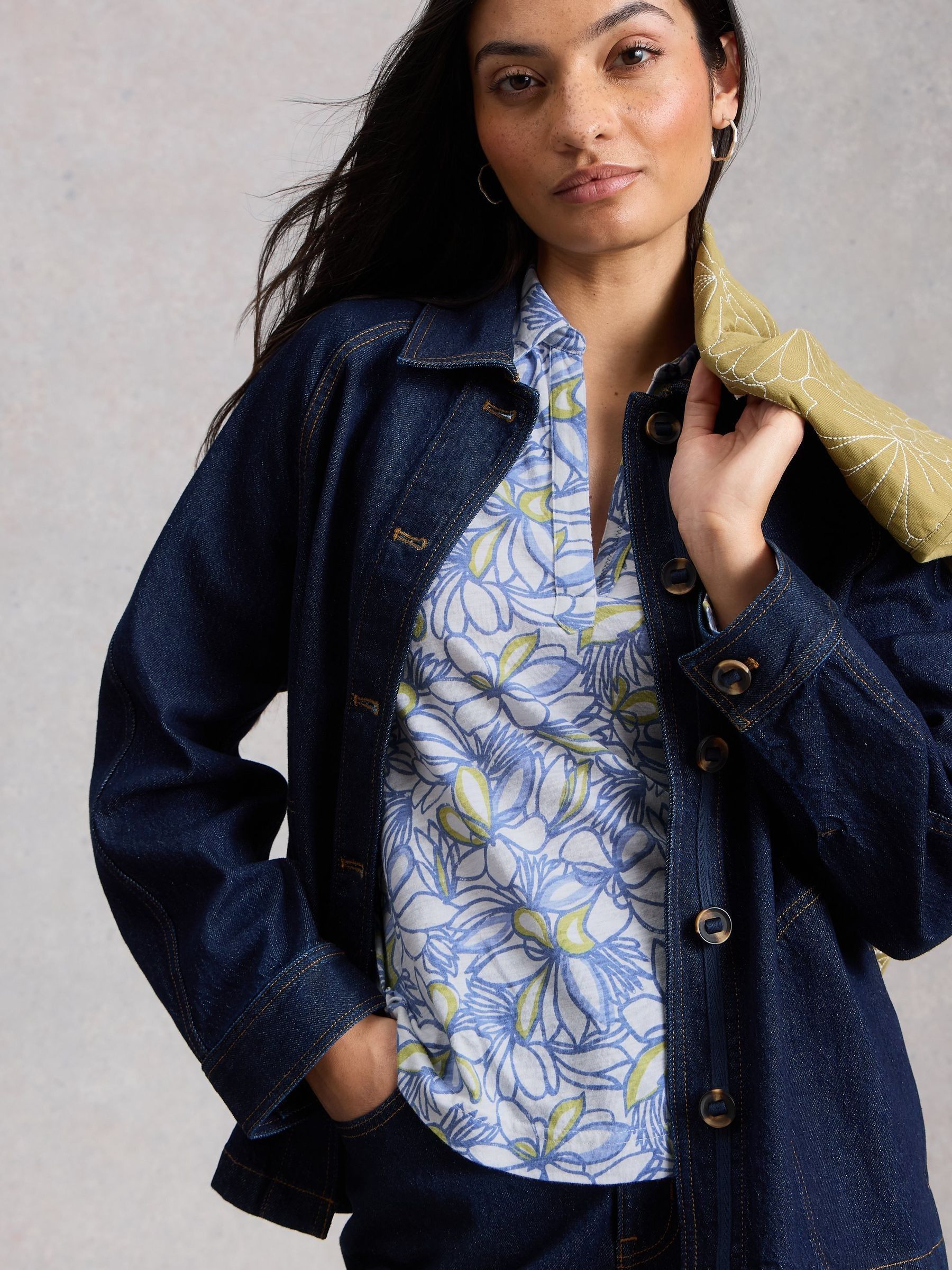 Buy White Stuff Blue Allie Jersey Texture Shirt from Next USA