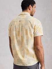 White Stuff Yellow Finsbury Short Sleeve Patch Print Shirt - Image 3 of 6