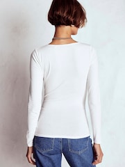 Boden White Double Layer Square Neck Top - Image 3 of 5