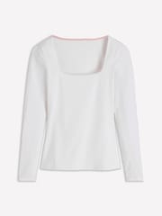 Boden White Double Layer Square Neck Top - Image 5 of 5