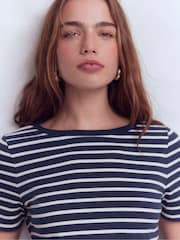 Boden Blue Olivia Short Sleeve Breton Top - Image 2 of 5