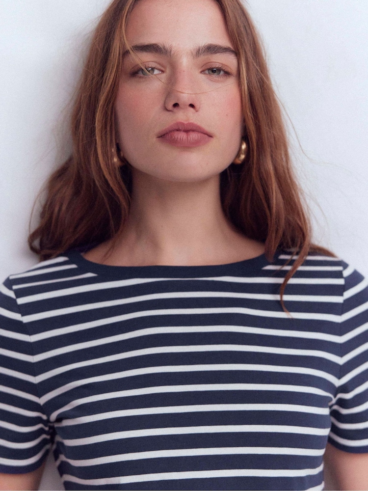 Boden Blue Olivia Short Sleeve Breton Top - Image 2 of 5