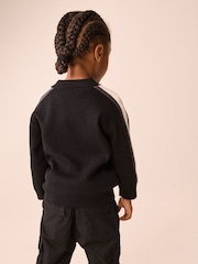 Black/White Zip Up Knitted Bomber Cardigan (3mths-7yrs) - Image 3 of 8