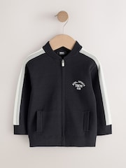 Black/White Zip Up Knitted Bomber Cardigan (3mths-7yrs) - Image 5 of 8