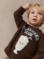 Brown Character Knitted Crew Neck Jumper (3mths-7yrs) - Image 2 of 4