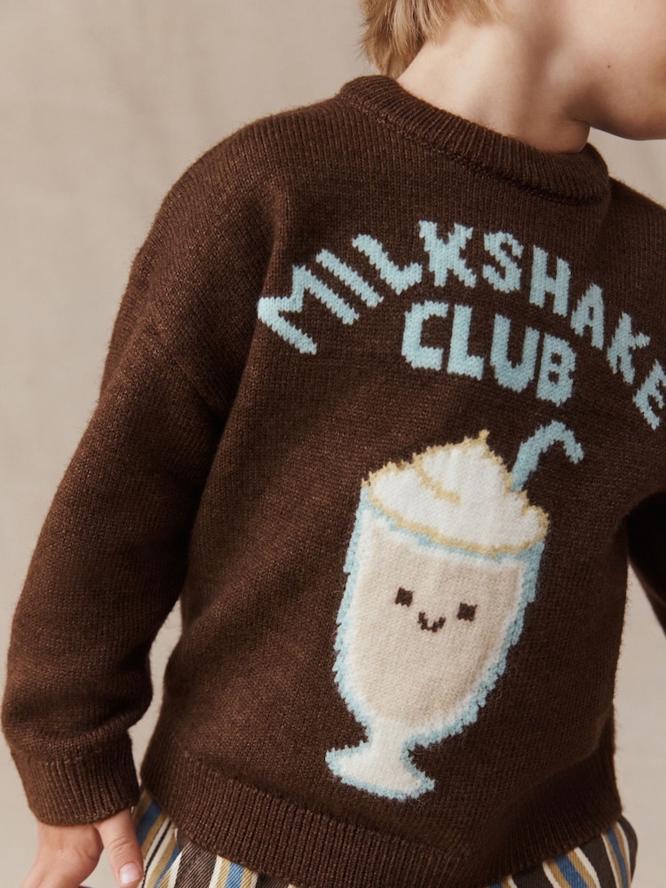 Brown Character Knitted Crew Neck Jumper (3mths-7yrs) - Image 4 of 4 Brown Character Knitted Crew Neck Jumper (3mths-7yrs) - Image 4 of 4
