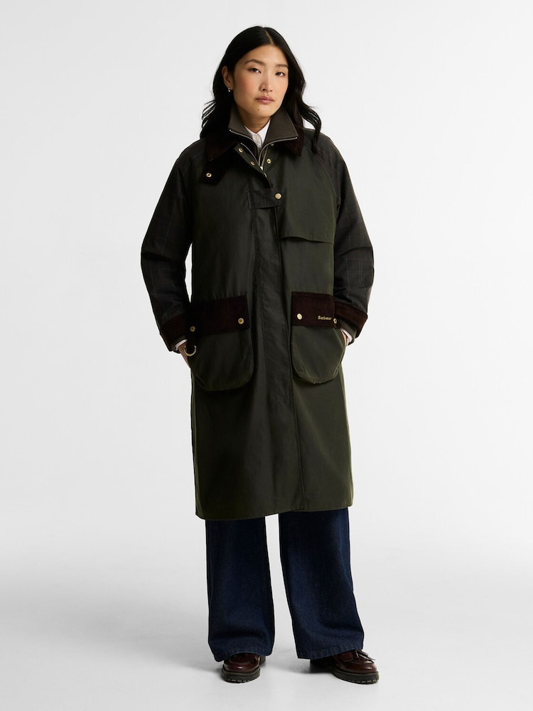 Barbour® Green Checked Kirklees Wax Jacket - Image 1 of 6 Barbour® Green Checked Kirklees Wax Jacket - Image 1 of 6
