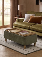 Cotswold Chenille Dark Green Margot Coffee Table - Image 2 of 11
