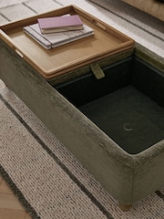 Cotswold Chenille Dark Green Margot Coffee Table - Image 3 of 11