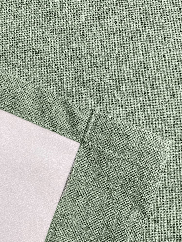 Enhanced Living Green Dallas Blackout Tape Top Basketweave Curtains - Image 4 of 4