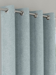 Enhanced Living Blue Austin Blackout Eyelet Basketweave Curtains - Image 2 of 4