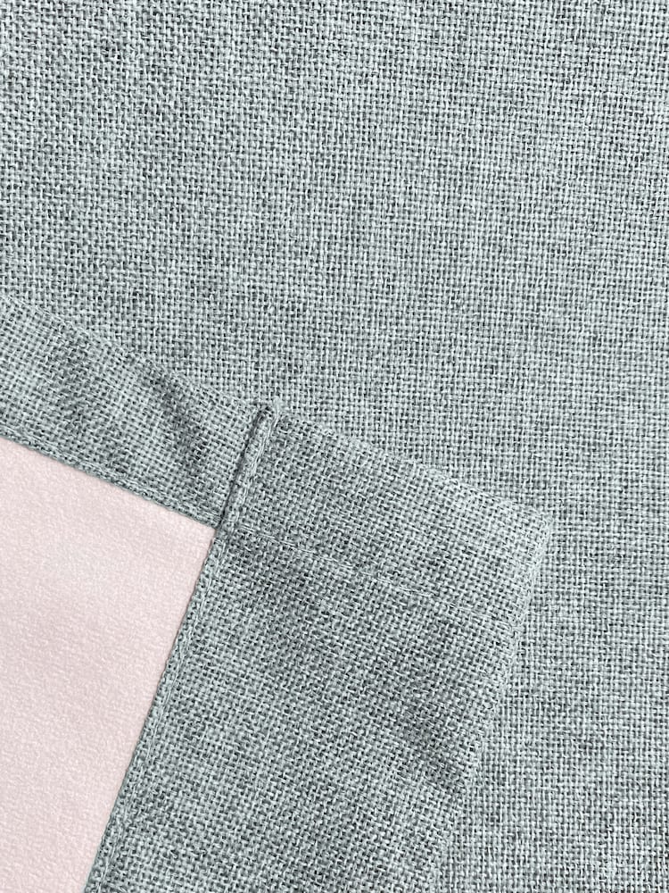 Enhanced Living Blue Austin Blackout Eyelet Basketweave Curtains - Image 4 of 4