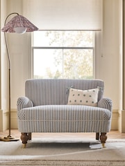 Chenille Stripe Blue Lilly Snuggle Seat Armchair - Image 2 of 9