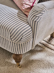 Chenille Stripe Blue Lilly Snuggle Seat Armchair - Image 3 of 9