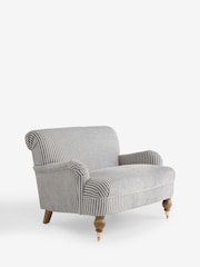 Chenille Stripe Blue Lilly Snuggle Seat Armchair - Image 5 of 9