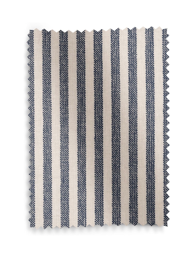Chenille Stripe Blue Lilly Snuggle Seat Armchair - Image 9 of 9 Chenille Stripe Blue Lilly Snuggle Seat Armchair - Image 9 of 9