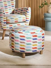 Drifted Geo Multi Ashton Upholstered Storage Stool - Image 1 of 6