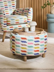 Drifted Geo Multi Ashton Upholstered Storage Stool - Image 2 of 6
