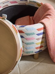 Drifted Geo Multi Ashton Upholstered Storage Stool - Image 3 of 6