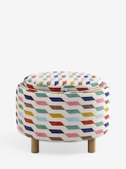 Drifted Geo Multi Ashton Upholstered Storage Stool - Image 4 of 6