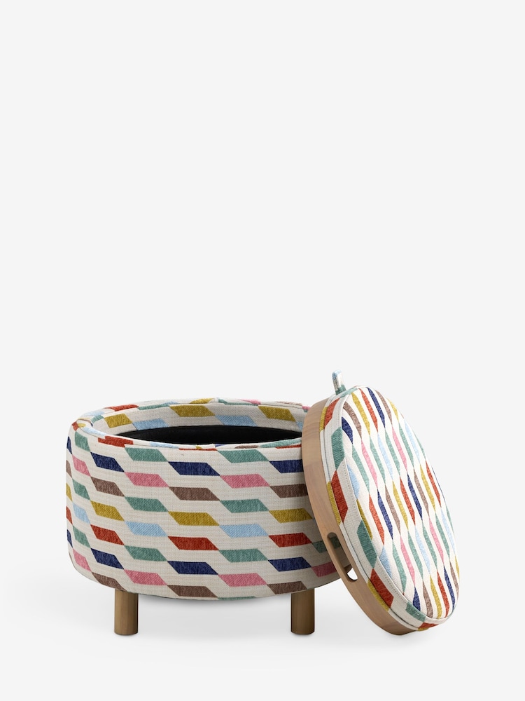 Drifted Geo Multi Ashton Upholstered Storage Stool - Image 6 of 6 Drifted Geo Multi Ashton Upholstered Storage Stool - Image 6 of 6