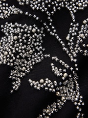 Black Floral Embellished Short Sleeve Crew Neck T-Shirt - Image 7 of 7