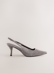 Grey Forever Comfort® Chisel Toe Slingback Heels - Image 1 of 5