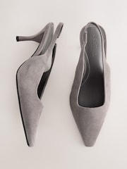 Grey Forever Comfort® Chisel Toe Slingback Heels - Image 2 of 5