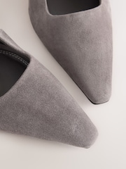 Grey Forever Comfort® Chisel Toe Slingback Heels - Image 4 of 5