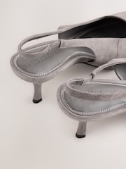 Grey Forever Comfort® Chisel Toe Slingback Heels - Image 5 of 5