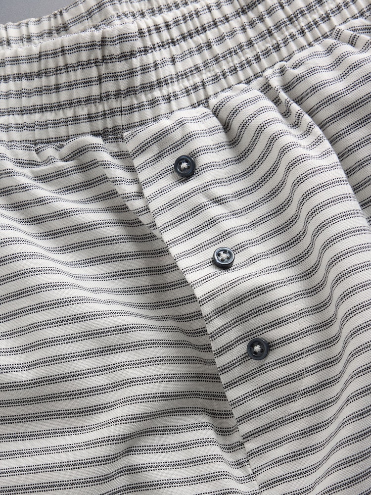 The Set 3 Pack Jersey Cap Sleeve T-Shirt and Woven Short Pyjamas Dark Navy / Mid Blue / White - Image 15 of 15