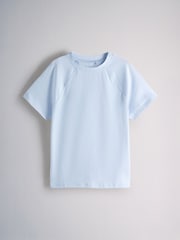 The Set 3 Pack Jersey Cap Sleeve T-Shirt and Woven Short Pyjamas Dark Navy / Mid Blue / White - Image 8 of 15
