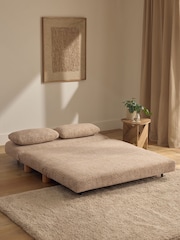 Tweedy Chenille Ochre Yellow Palma Double Sofa Bed - Image 2 of 10
