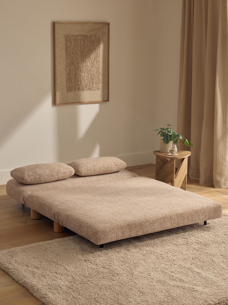 Tweedy Chenille Ochre Yellow Palma Double Sofa Bed - Image 2 of 10 Tweedy Chenille Ochre Yellow Palma Double Sofa Bed - Image 2 of 10