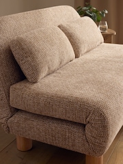Tweedy Chenille Ochre Yellow Palma Double Sofa Bed - Image 3 of 10