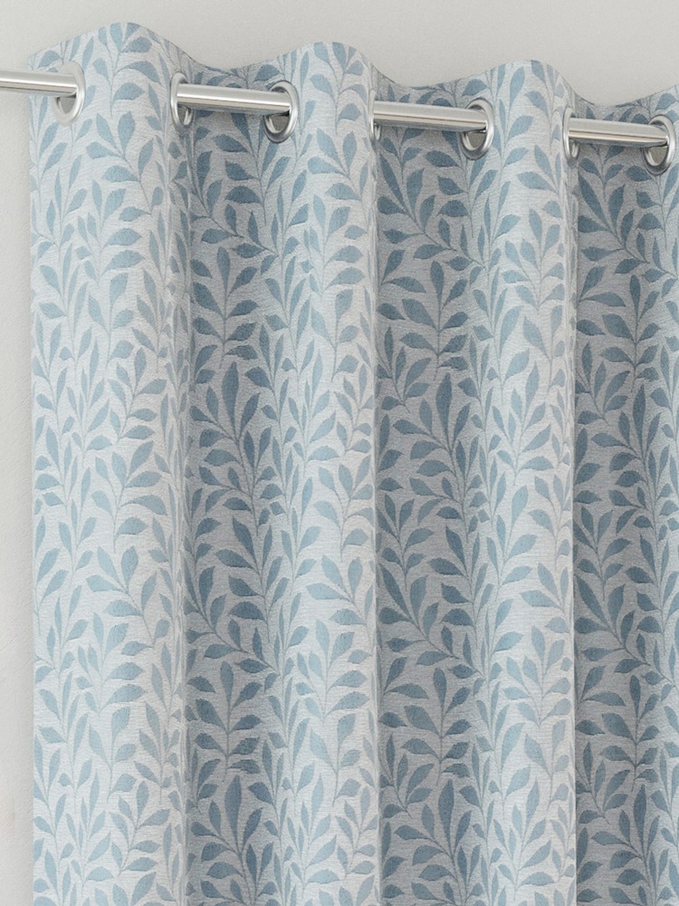 Enhanced Living Sherwood Blackout Eyelet Leaf Pattern Curtains - Bild 2 von 4