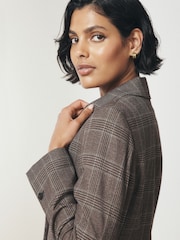 Brown Check Single Breasted Blazer - Image 4 of 8