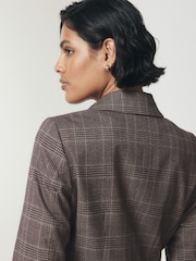 Brown Check Single Breasted Blazer - Image 5 of 8